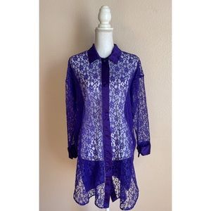 VICTORIA’S SECRET | VTG Gold Label Silky Lace Pajama Shirt